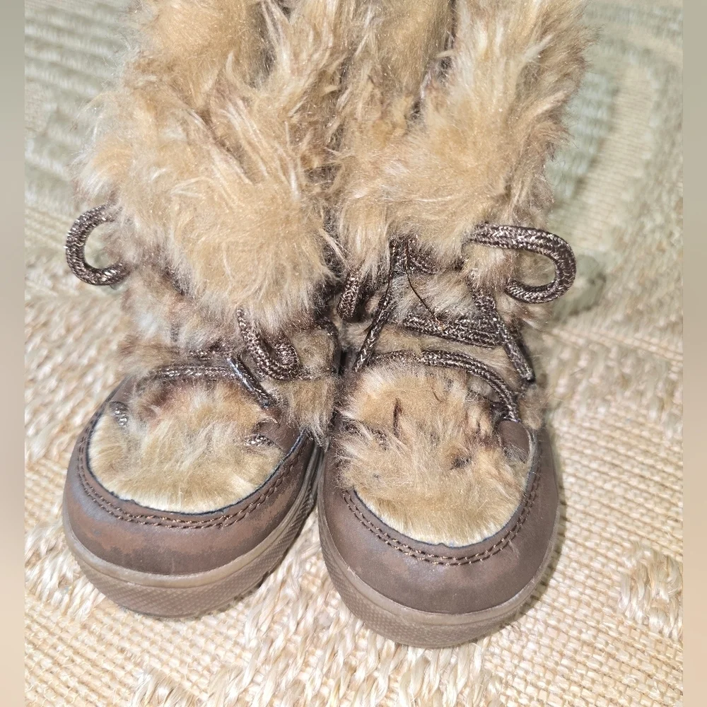 Cozy Brown Fur-Lined Kids Boots